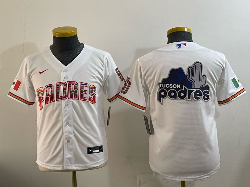 Youth 2026 San Diego Padres Blank White Game Nike MLB Jersey style 04
